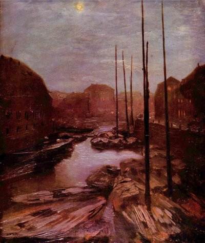 Friedrichsgracht bei Mondschein von Adolph Menzel